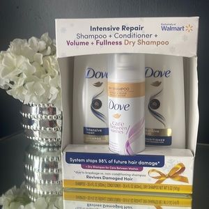 Dove 3 pc Intensive Repair Shampoo + Conditioner + Volume + Fullness Dry Shampoo